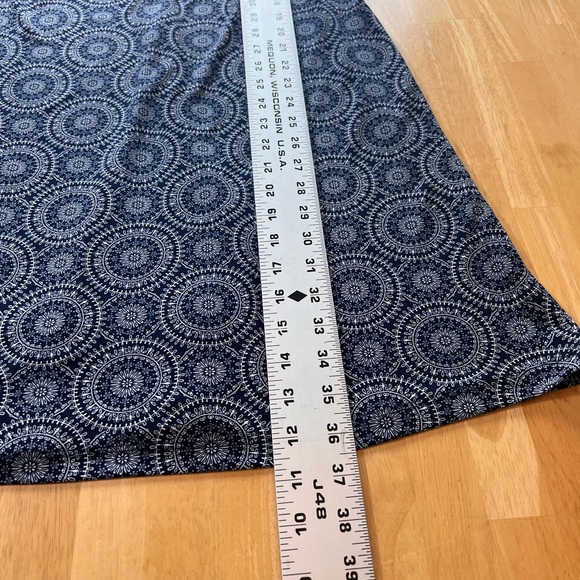 Tommy Hilfiger Bell Sleeve Navy Blue and White Print Dress - Size 10 - Picture 8 of 9